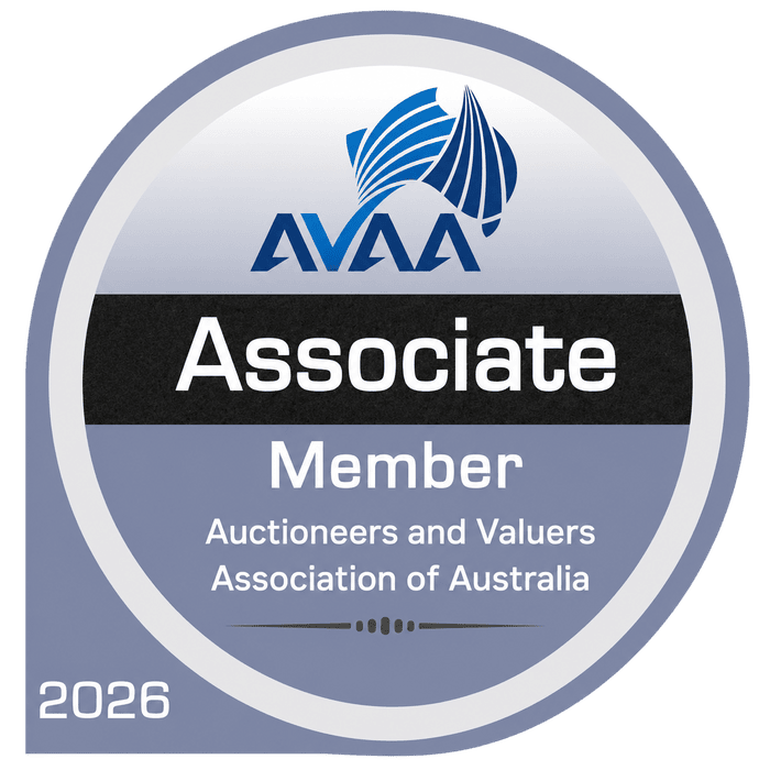 Auctioneers and Valuers Association of Australia (AVAA) 2026 Associate Member badge