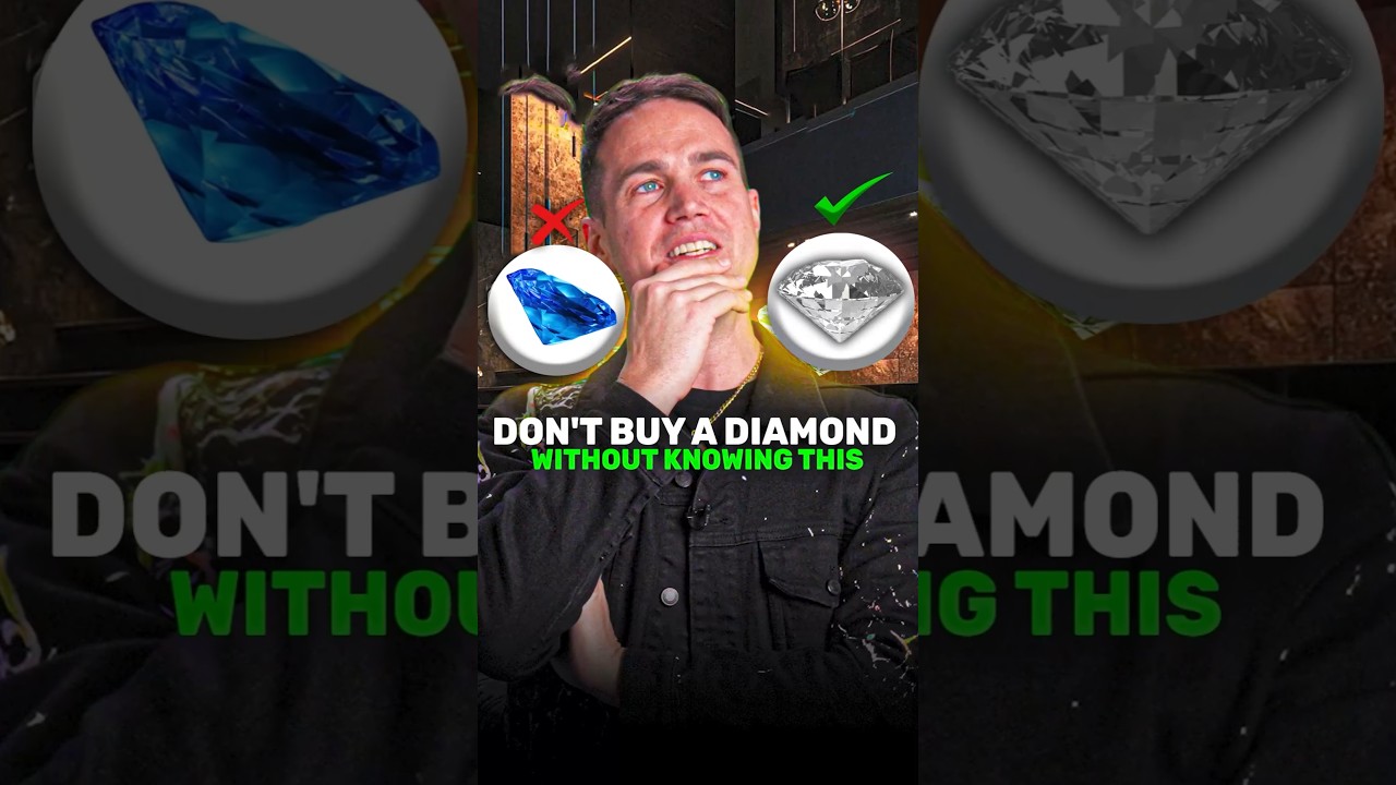 Josh Mulrine of Vivid Jewels with a blue glowing diamond and a white diamond: Don't buy a diamond without knowing this